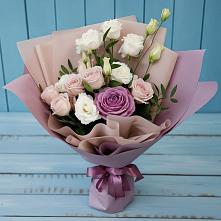 Букет цветов из:  Розы и Лизиантусы в Лунино