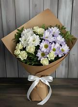 Букет цветов из:  Хризантемы и Розы в Лунино
