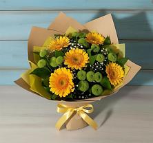 Букет цветов из:  Герберы и Хризантемы в Лунино