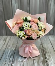 Букет цветов из:  Гвоздики, Розы и Хризантемы в Лунино