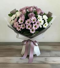 Букет цветов из:  Хризантемы и Розы в Лунино