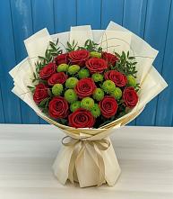 Букет цветов из:  Розы и Хризантемы в Лунино